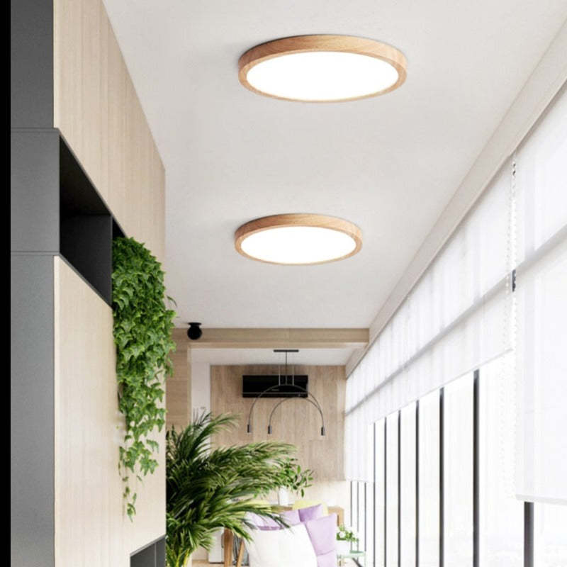 LED Wood Ceiling Light | 9.1"–19.7" | Flush Mount | Warm or Cold White | Dimmable | Brick by Brick