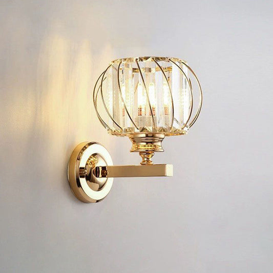 Contemporary Crystal Wall Lamp | Round Design | Modern Lamp | 9"x9.8" | Brick by Brick