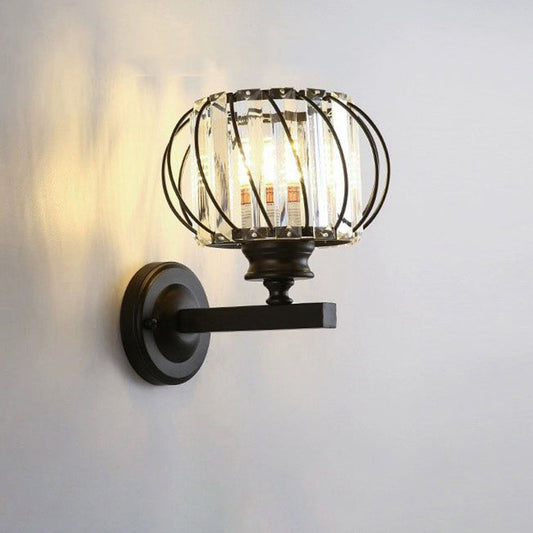 Contemporary Crystal Wall Lamp | Round Design | Modern Lamp | 9"x9.8" | Brick by Brick