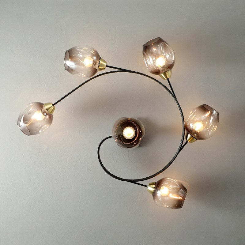Nordic LED Pendant Chandelier | 29.5 or 36.6 in | Black or Gold Finish | Modern Glass Shade Design | Brick by Brick