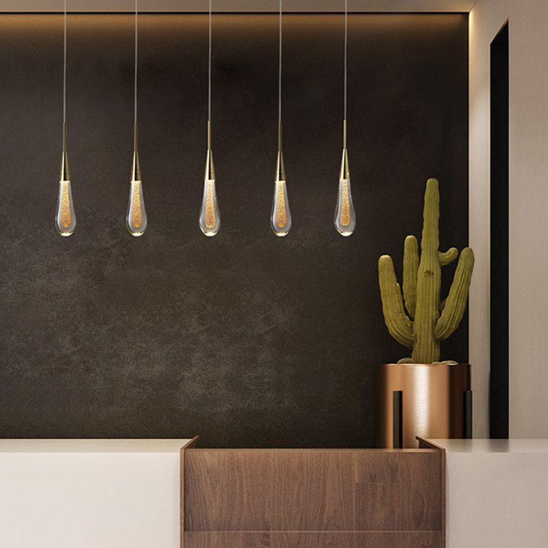 Teardrop Crystal Pendant Light | 1/3/5 Heads | Metal + Crystal Ceiling Light | LED Modern Fixture | Brick by Brick