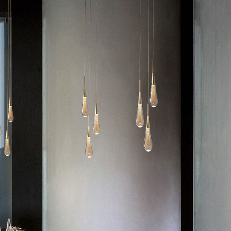 Teardrop Crystal Pendant Light | 1/3/5 Heads | Metal + Crystal Ceiling Light | LED Modern Fixture | Brick by Brick