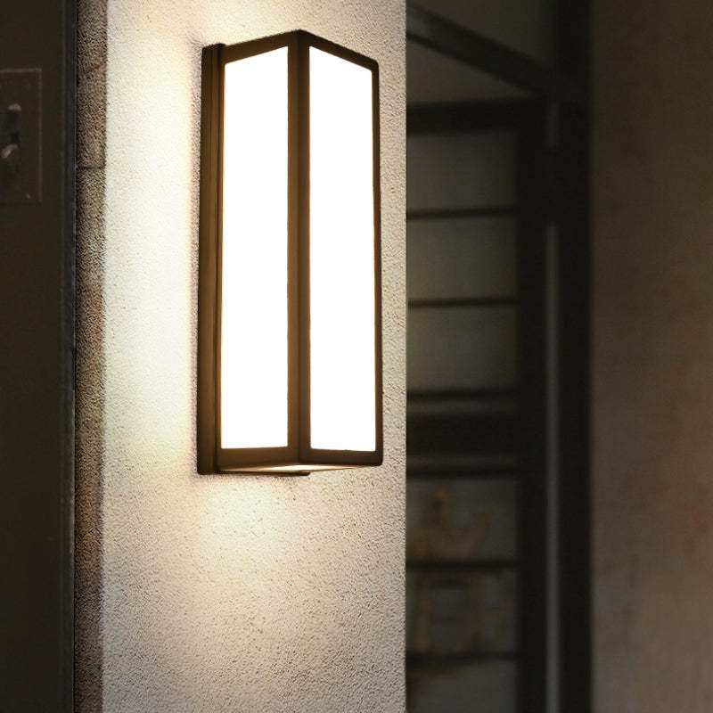 Modern Outdoor Wall Lamp | 11x10.2 in or 13x15 in | Waterproof Metal | Black | Warm White LED | Brick by Brick