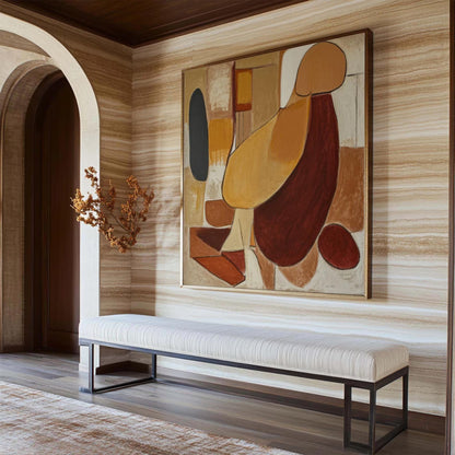 Terracotta Form Wall Art | 23 - 63 in | Hand-Painted Abstract Canvas | Organic Geometric Wall Art | Earthy Toned Home Accent | Brick by Brick