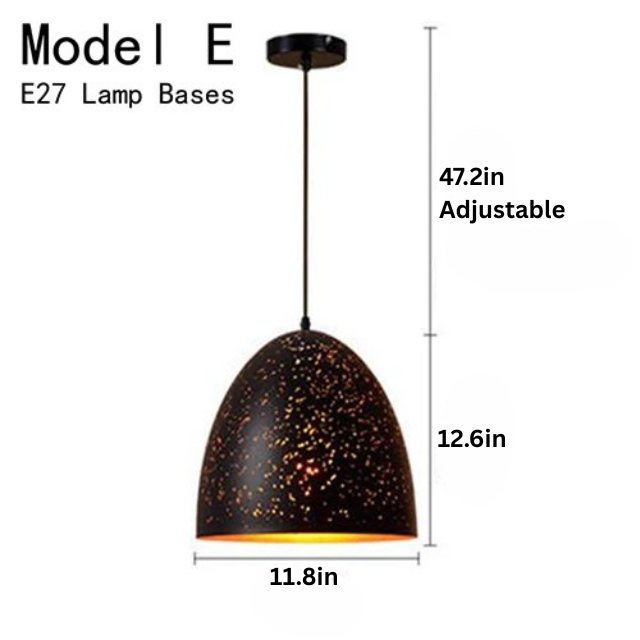 Vintage Pendant Lamp | Black Iron Lampshade | Indoor Lighting | E27 Socket | Brick by Brick
