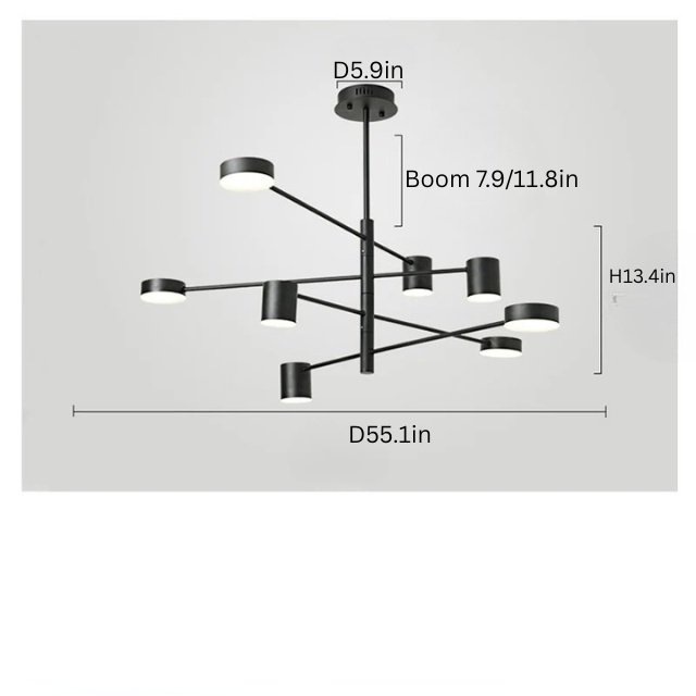 Nordic Chandelier | 4-10 Heads | Modern Black Ceiling Light | Creative Wrought Iron Fixture | LED Included | Brick by Brick