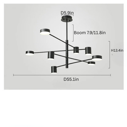 Nordic Chandelier | 4-10 Heads | Modern Black Ceiling Light | Creative Wrought Iron Fixture | LED Included | Brick by Brick