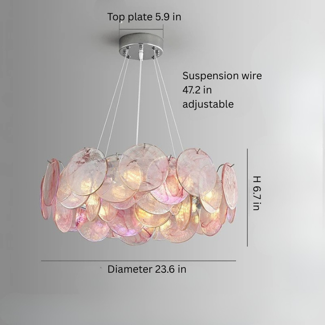 Murano Glass Chandelier | 19.7-35.4 in | Glass + Iron | LED Bulbs Included | Colorful Pendant Light | Brick by Bric