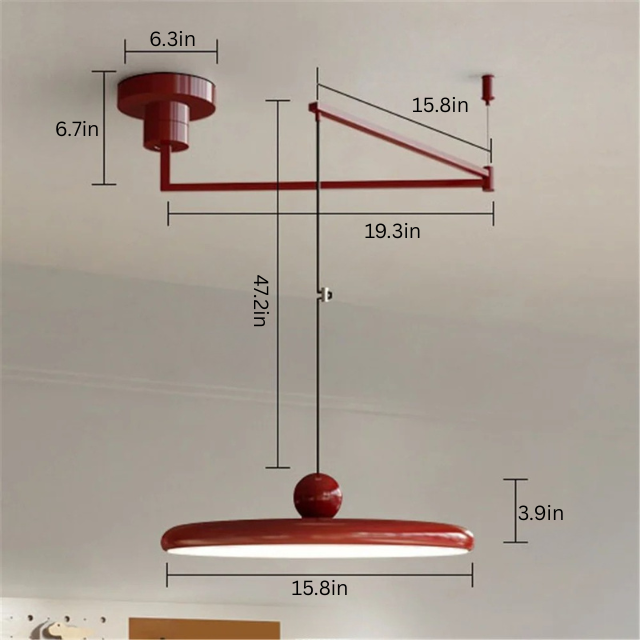 Nordic Rotatable Pendant Light | AC 90–260V | Modern Folding LED Chandelier | Adjustable Arm Ceiling Lamp | Brick by Brick
