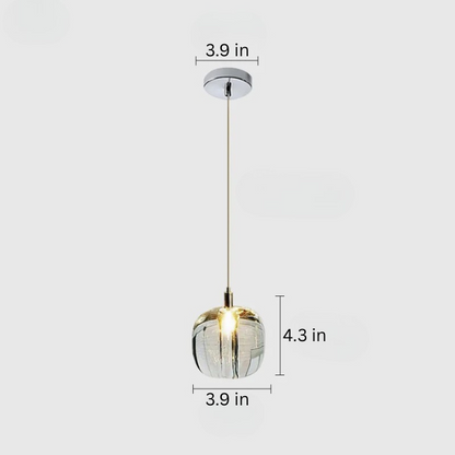 Luxury Small Chandelier | 3.9 x 4.3 in or 5.1 x 5.9 in | Crystal Apple Pendant Light | Copper Hanging Lamp | Brick by Brick
