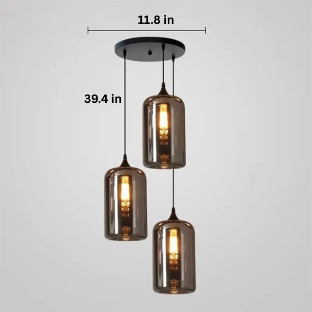 Contemporary LED Pendant Light |3-12 Heads | Glass & Iron | Remote & App Dimmable Chandelier | Brick by Brick