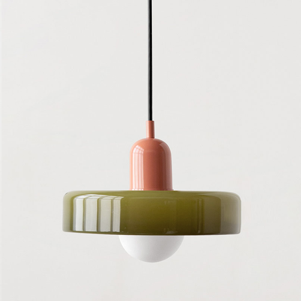 Modern Glass LED Pendant Light | H7.09"or H8.66" | Bauhaus-Inspired | Ceiling Fixture | Brick by Brick