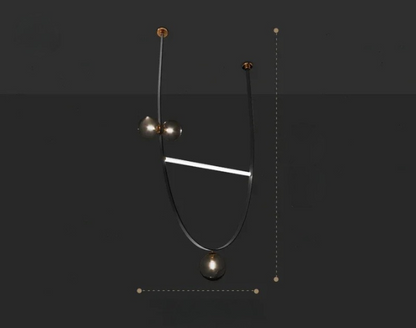 Modern Glass Ball Chandelier | Leather Strap Pendant Light | 6-Light Hanging Lamp for Dining & Living Room | Brick by Brick