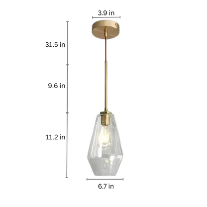 Amber Glass LED Chandelier | Modern Dimmable Pendant Light | Indoor Bedroom Living Room | Brick by Brick