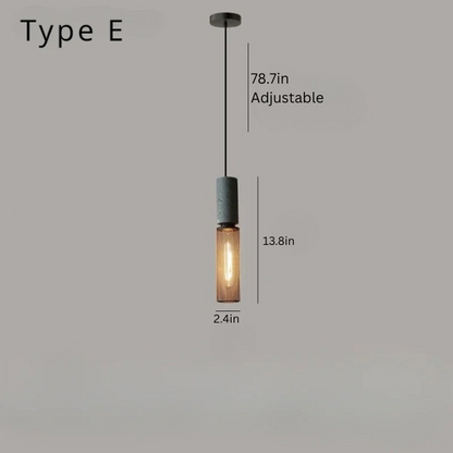 Nordic Industrial Cement Chandelier | H7.9 - 13.8 in | Vintage Iron Pendant Ceiling Light | Brick by Brick