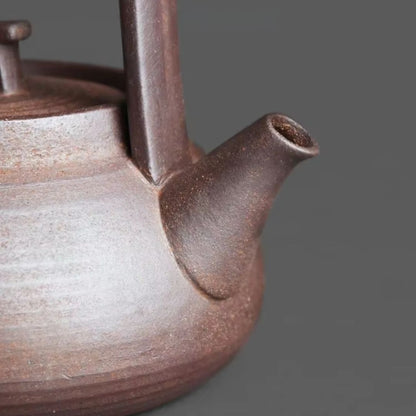 Portable Ceramic Teapot Set | 4.7 × 2.8 × 3.1 in | Travel Tea Maker | Handmade Ceramic Teapot with Candle Stove | Brick by Brick