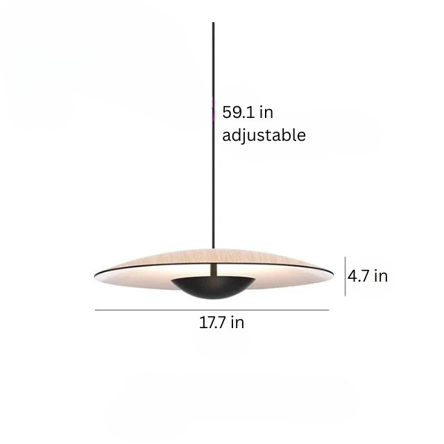 Modern Creative Chandelier | LED Ceiling Pendant Light | Black & Wood Grain Design | Adjustable Sizes | Brick by Brick