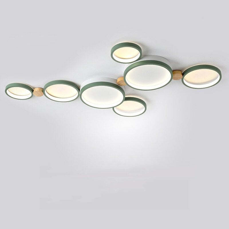 Modern LED Ceiling Light | Triple Ring Gray Metal Design | Energy-Efficient Warm White Fixture | Brick by Brick