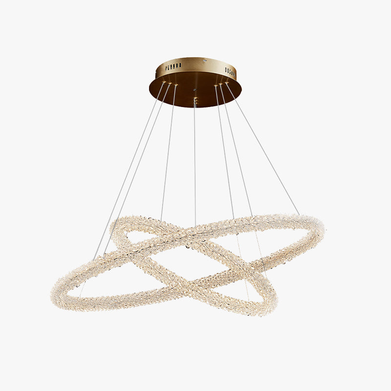 Crystal Ring Chandelier | H2.5in | Modern LED Pendant Light | Adjustable Art Deco Ceiling Fixture | Brick by Brick