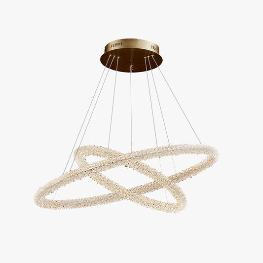 Crystal Ring Chandelier | H2.5in | Modern LED Pendant Light | Adjustable Art Deco Ceiling Fixture | Brick by Brick
