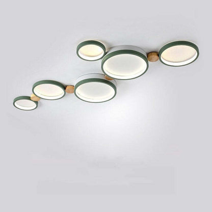 Modern LED Ceiling Light | Triple Ring Gray Metal Design | Energy-Efficient Warm White Fixture | Brick by Brick