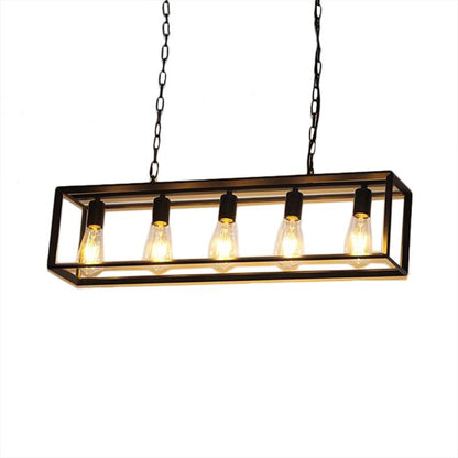 Alessio Rectangle Pendant Light | 31.5 / 47.2 x 7.9 in | Brass or Black Finish | Industrial Design | Brick by Brick