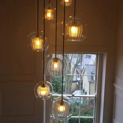 Hailie Glass Pendant Light | 5.9–9.8 in | Clear & Amber | LED Accent Lighting | Brick by Brick