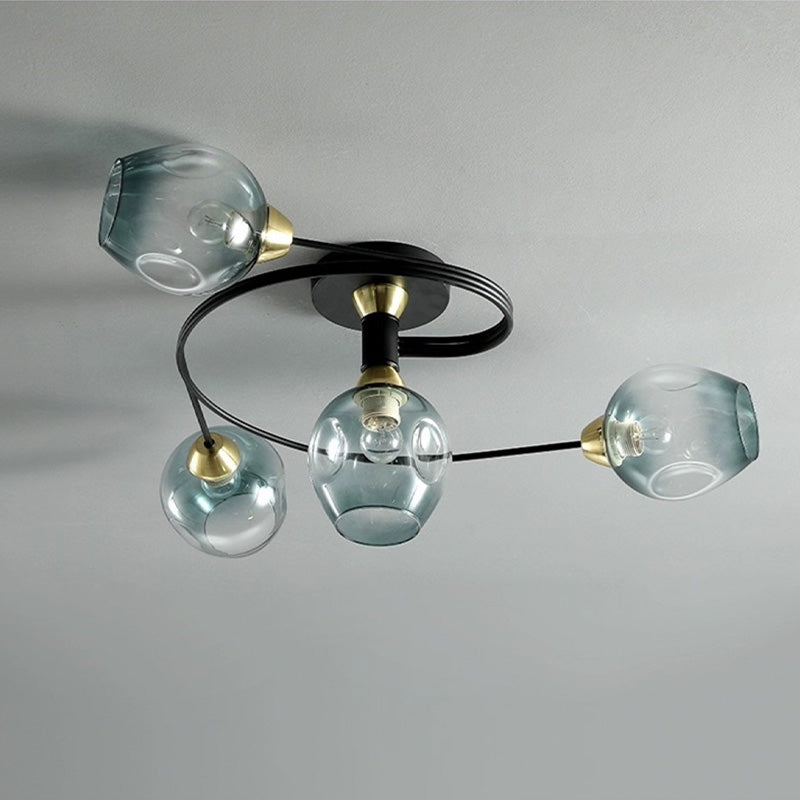 Nordic LED Pendant Chandelier | 29.5 or 36.6 in | Black or Gold Finish | Modern Glass Shade Design | Brick by Brick