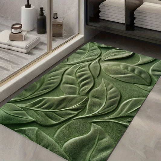 Quick-Dry Bath Mat | Diatomaceous Earth Leaf Pattern | Non-Slip | Brick by Brick