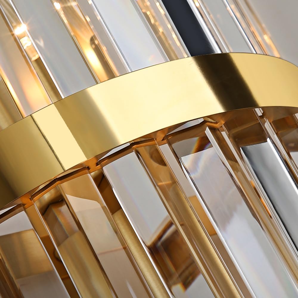 Luxurious Crystal Wall Light | Stainless Steel  | Contemporary Living Room Sconce | Brick by Brick
