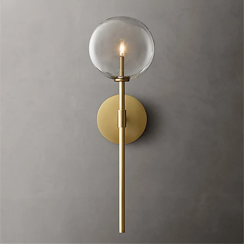 Retro Clear Glass Wall Lamp | 20.7 x 5.9 in | Modern LED Sconce | Indoor Ambient Lighting | Brick by Brick