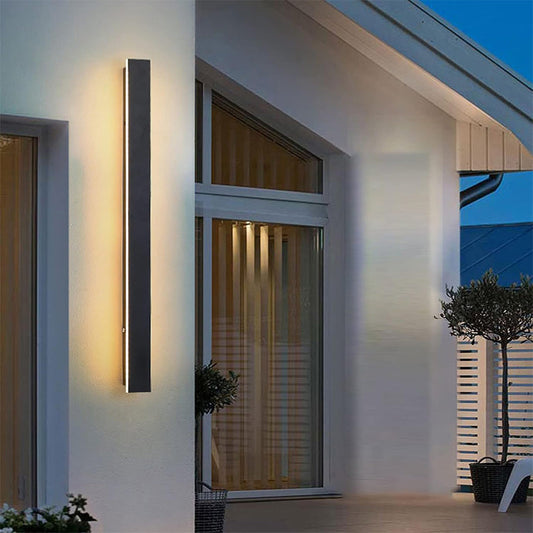 Industrial Outdoor LED Wall Light | 11.8–47.2 x 2 in | Black Acrylic Long Fixture | IP65 Waterproof Exterior Lighting | Brick by Brick