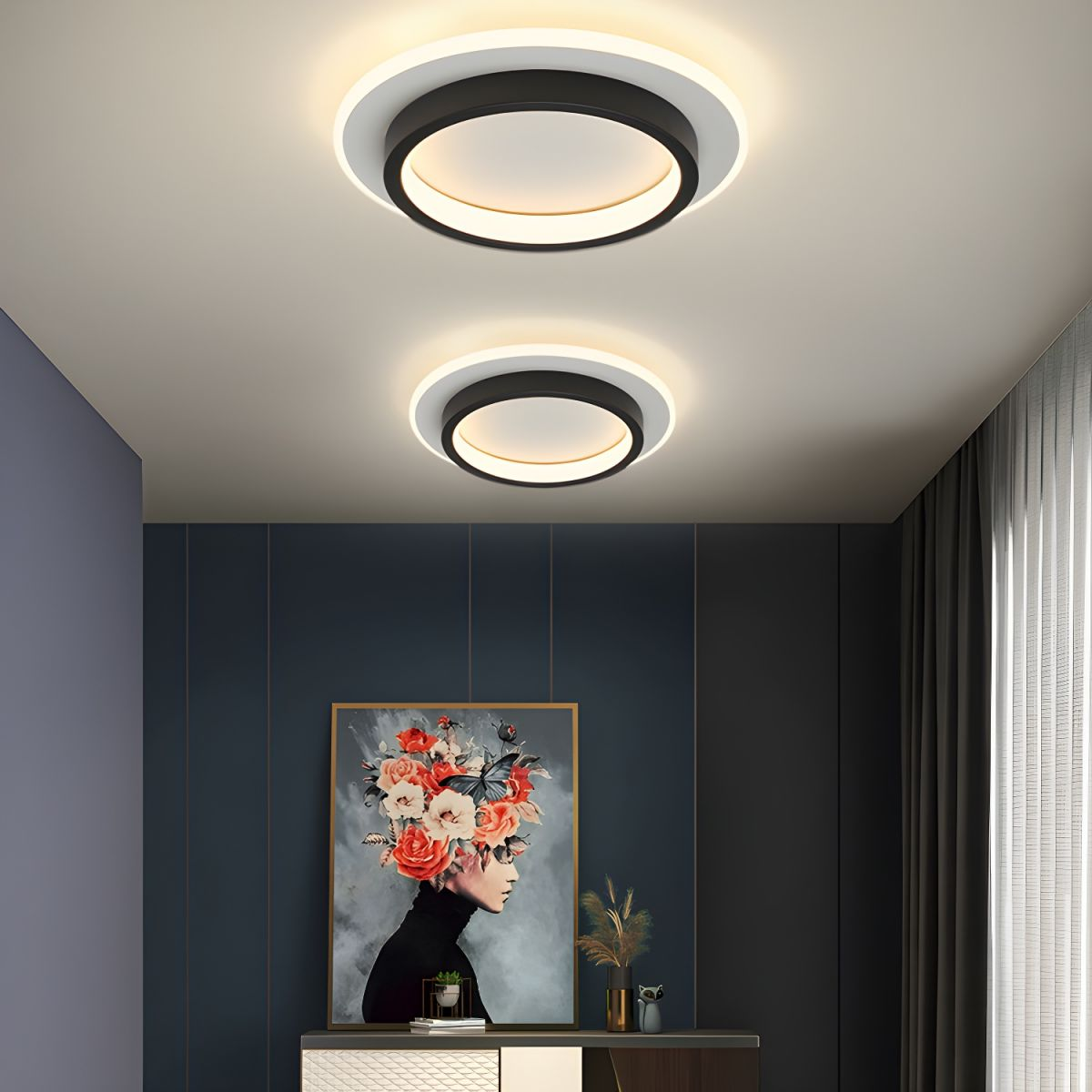 Sleek LED Hallway Ceiling Lamp | 8.3" or 9.4" Metal & Acrylic Fixture | Energy-Saving | Brick by Brick