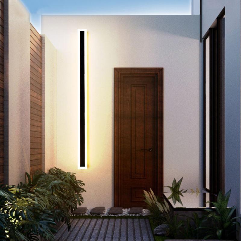 Linear Outdoor Wall Light | 3.1 x 11.8 - 78.7 in | Dark Steel Finish | Edge Modern Glow | Warm or Cool LED | Brick by Brick