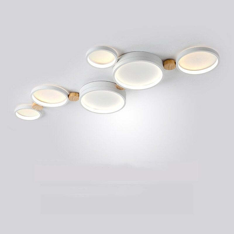Modern LED Ceiling Light | Triple Ring Gray Metal Design | Energy-Efficient Warm White Fixture | Brick by Brick