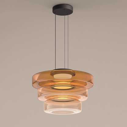 Creative Glass Pendant Lamp | Single layers- Three Layers | Modern Round Design | Warm LED Hanging Light | Brick by Brick