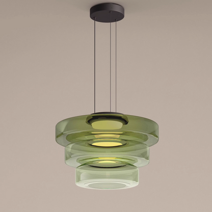 Creative Glass Pendant Lamp | Single layers- Three Layers | Modern Round Design | Warm LED Hanging Light | Brick by Brick