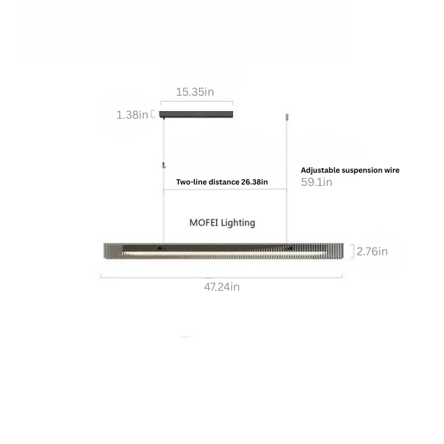 Linear Pendant Light | Modern Black & Gold | Glass Chandelier | Dining Table & Kitchen Island | Brick by Brick