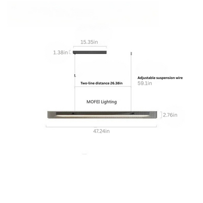 Linear Pendant Light | Modern Black & Gold | Glass Chandelier | Dining Table & Kitchen Island | Brick by Brick