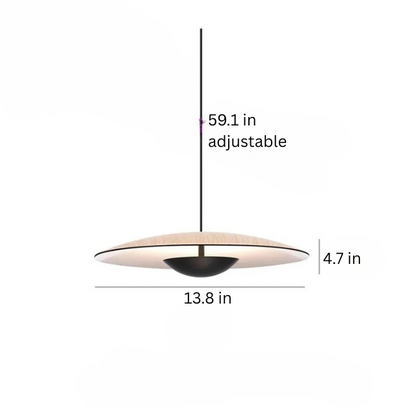 Modern Creative Chandelier | LED Ceiling Pendant Light | Black & Wood Grain Design | Adjustable Sizes | Brick by Brick
