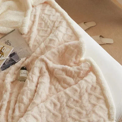 Cozy Lambswool Throw Blanket | Plush Double Layer Fleece | Winter Comfort & Home Décor | Brick by Brick