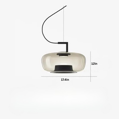 Modern Glass Pendant Light | 13.8-17.4 in | LED Hanging Lamp | Indoor Ceiling Fixture | Brick by Brick