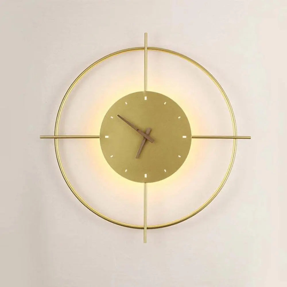 Modern Wall Clock | 11.8 in | Minimalist Gold Circle Design | Silent Contemporary Decor | Brick by Brick