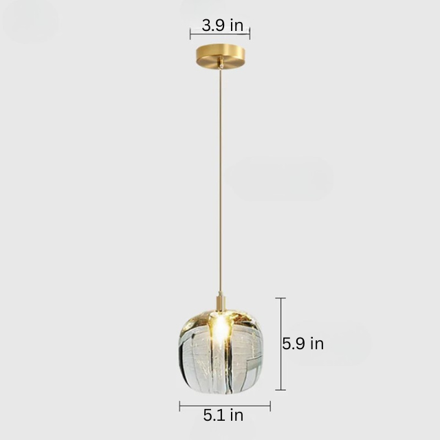 Luxury Small Chandelier | 3.9 x 4.3 in or 5.1 x 5.9 in | Crystal Apple Pendant Light | Copper Hanging Lamp | Brick by Brick