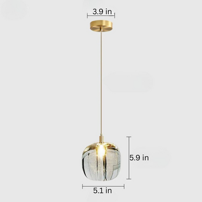 Luxury Small Chandelier | 3.9 x 4.3 in or 5.1 x 5.9 in | Crystal Apple Pendant Light | Copper Hanging Lamp | Brick by Brick