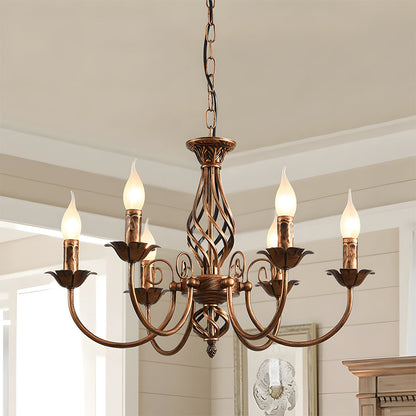 Vintage Bronze Chandelier | 4/6/8 Light Dining Room Ceiling Fixture in Iron | Brick by Brick
