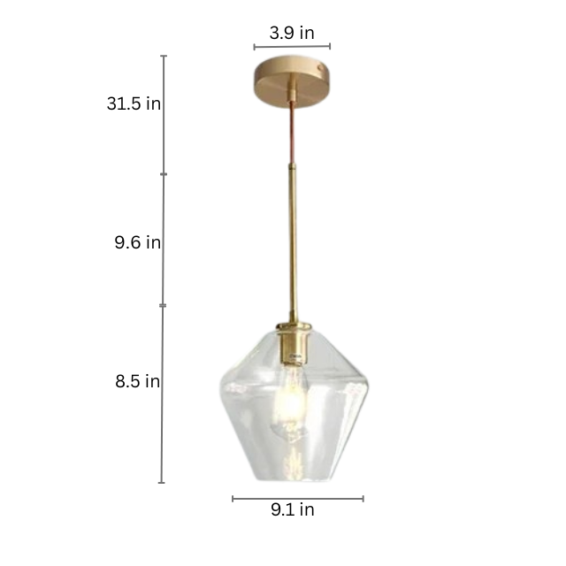 Amber Glass LED Chandelier | Modern Dimmable Pendant Light | Indoor Bedroom Living Room | Brick by Brick