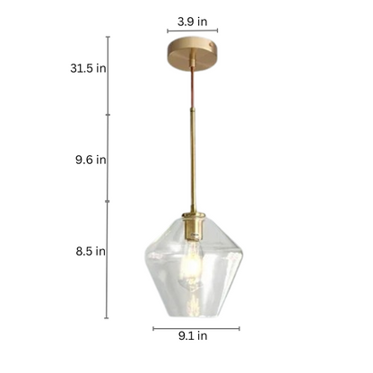 Amber Glass LED Chandelier | Modern Dimmable Pendant Light | Indoor Bedroom Living Room | Brick by Brick