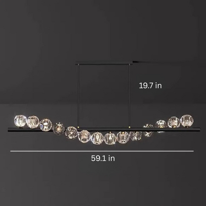 Luxury Modern Pendant Lamp | L31.5-70.8 in x 19.7 in | Ceiling Chandelier with Crystals | Multi-Head LED Lighting | Brick by Brick