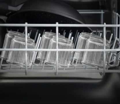 6 Pack Premium Glass | Coffee Mugs with Handle | Heat-Resistant Clear Cups | Brick by Brick